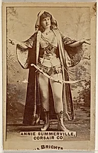 Annie Summerville, Corsair Co., from the Actors and Actresses series (N45, Type 6) for Virginia Brights Cigarettes by Allen & Ginter