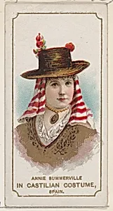 Annie Summerville in Castilian Costume of Spain, from the set Actors and Actresses, First Series (N70) for Duke brand cigarettes by W. Duke, Sons & Co.|Knapp & Company