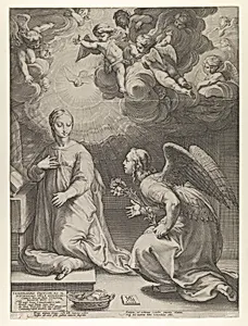Annunciation, from "The Birth and Early Life of Christ" by Hendrick Goltzius