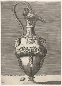Antique Ewer with a Handle in the Shape of Two Snakes coming from the Head of Medusa below, from Vases after the Antique