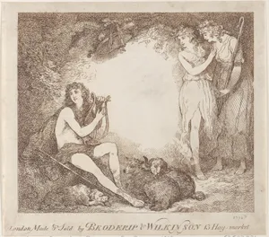 Apollo, Lyra and Daphne (Trade card illustrating "Marian, an Opera")