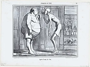 Après l'eau, le feu, from Croquis d'Été, published in Le Charivari, July 9, 1858 by Aaron Martinet|Honoré Daumier|Destouches