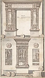 Arch of Septimius Severus, Frontal Elevation (above) and Side View (below) by Jan Goeree
