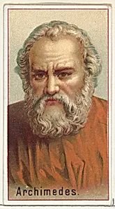 Archimedes, printer's sample for the World's Inventors souvenir album (A25) for Allen & Ginter Cigarettes by Allen & Ginter