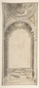 Architectural Design with an Altarpiece Framed in a Niche and Surmounted by a Dome