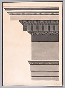 Architectural Study of Classical Entablature by F. or T. Grossbach