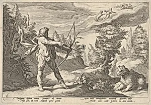 Arcus and Callisto by Robert Willemsz de Baudous|Hendrick Goltzius