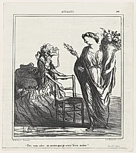 Are you sure at least that I will be comfortable?, from 'News of the day,' published in Le Charivari, August 14, 1866 by Arnaud de Vresse|Destouches|Honoré Daumier