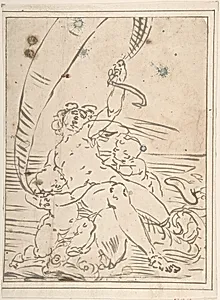 Arion and Two Cupids on a Dolphin
