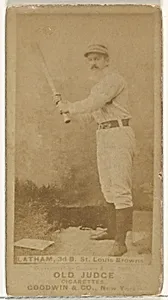 Arlie Latham, 3rd Base, St. Louis Browns, from the Old Judge series (N172) for Old Judge Cigarettes by Goodwin & Company