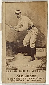 Arlie Latham, 3rd Base, St. Louis Browns, from the Old Judge series (N172) for Old Judge Cigarettes by Goodwin & Company