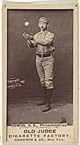 Arthur Albert "Doc" Irwin, Shortstop, Philadelphia, from the Old Judge series (N172) for Old Judge Cigarettes by Goodwin & Company