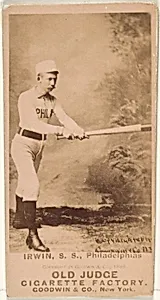 Arthur Albert "Doc" Irwin, Shortstop, Philadelphia, from the Old Judge series (N172) for Old Judge Cigarettes by Goodwin & Company