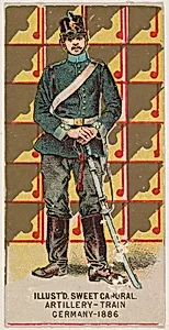 Artillery, Train, Germany, 1886, from the Military Series (N224) issued by Kinney Tobacco Company to promote Sweet Caporal Cigarettes by Kinney Brothers Tobacco Company