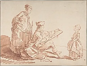 Artist Sketching a Young Girl