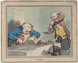 At Dinner by Thomas Rowlandson|S. W. Fores