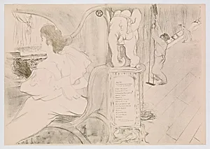At the Curtain (Au rideau) by Henri de Toulouse-Lautrec|Edward Ancourt|André Marty