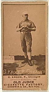 August H. "Gus" Krock, Pitcher, Chicago, from the Old Judge series (N172) for Old Judge Cigarettes by Goodwin & Company
