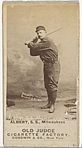 Augustus Peter "Gus" Alberts, Shortstop, Milwaukee, from the Old Judge series (N172) for Old Judge Cigarettes by Goodwin & Company