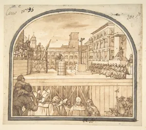 Auto-da-fé in a Courtyard