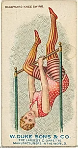 Backward Knee Swing, from the Gymnastic Exercises series (N77) for Duke brand cigarettes by W. Duke, Sons & Co.