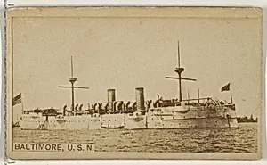Baltimore, U.S.N., from the Famous Ships series (N50) for Virginia Brights Cigarettes by Allen & Ginter