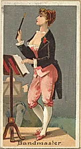 Bandmaster, from the Occupations for Women series (N166) for Old Judge and Dogs Head Cigarettes by Goodwin & Company