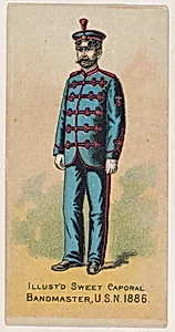 Bandmaster, United States Navy, 1886, from the Military Series (N224) issued by Kinney Tobacco Company to promote Sweet Caporal Cigarettes by Kinney Brothers Tobacco Company