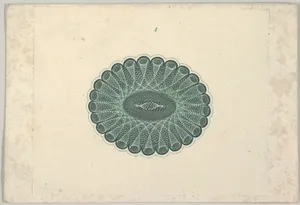 Banknote motif: oval lathe work ornament resembling a lace ruff