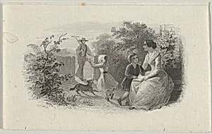 Banknote vignette with a family in a garden by Asher Brown Durand|A. B. & C. Durand & Company|Durand, Perkins, and Company