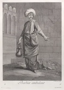 Barbier ambulant, plate 58 from "Recueil de cent estampes représentent differentes nations du Levant"