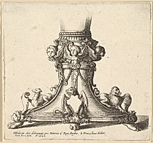 Base of an ornamental cup by Hans Holbein the Younger|Wenceslaus Hollar