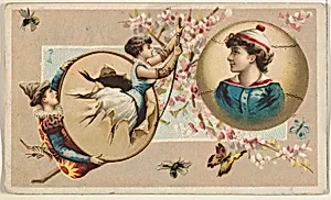 Bass Drum and Baseball, from the Miniature Novelties series (N120) issued by Duke Sons & Co. to promote Honest Long Cut Tobacco by W. Duke, Sons & Co.|Donaldson Brothers