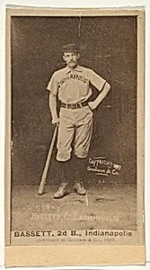 Bassett, 2nd Base, Indianapolis, from the Old Judge series (N172) for Old Judge Cigarettes by Goodwin & Company