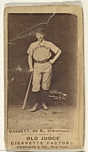 Bassett, 2nd Base, Indianapolis, from the Old Judge series (N172) for Old Judge Cigarettes by Goodwin & Company