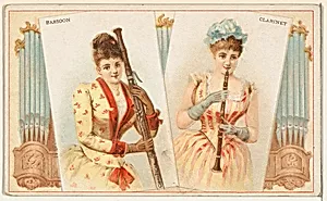 Bassoon and Clarinet, from the Musical Instruments series (N121) issued by Duke Sons & Co. to promote Honest Long Cut Tobacco by W. Duke, Sons & Co.|Schumacher & Ettlinger