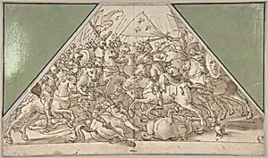 Battle Scene by Hans Heinrich Waegmann
