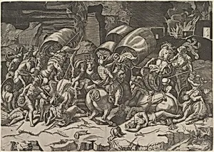 Battle with a Cutlass by Marco Dente|Giulio Romano