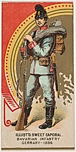 Bavarian Infantry, Germany, 1886, from the Military Series (N224) issued by Kinney Tobacco Company to promote Sweet Caporal Cigarettes by Kinney Brothers Tobacco Company