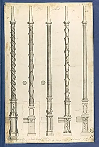 Bed Pillars, in Chippendale Drawings, Vol. I