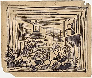 Bedding Down Aboard the Botin or Night on the Boat by Charles-François Daubigny