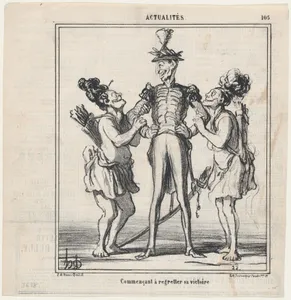 Beginning to regret his victory, from 'News of the day,' published in Le Charivari, May 4, 1868 by Destouches|Honoré Daumier|Arnaud de Vresse