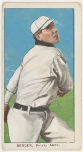 Bender, Philadelphia, American League, from the White Border series (T206) for the American Tobacco Company