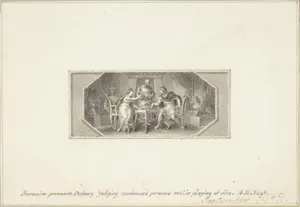 Berenice prevents Ptolemy judging Condemned Persons while playing at Dice