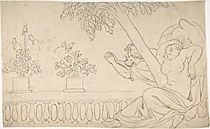 Beseeching Couple under a Tree by Anonymous, German, 19th century