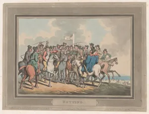 Betting [The Betting Post] by Thomas Rowlandson|S. W. Fores|Dennis O'Kelly|George, Prince of Wales