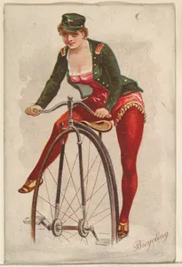 Bicycling, from the Pretty Athletes series (N196) issued by Wm. S. Kimball & Co.