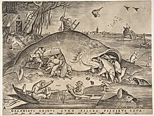 Big Fish Eat Little Fish by Pieter van der Heyden|Pieter Bruegel the Elder|Hieronymus Cock