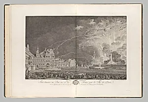 Birth of the Dauphin: The Crowd Watching the Fireworks on the Place de la Grève, Paris, January 21, 1782 by Jean Michel Moreau the Younger