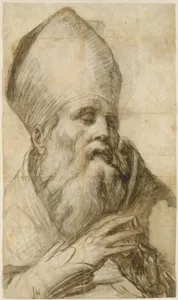 Bishop Saint in Bust-Length (Cartoon for an Altarpiece)